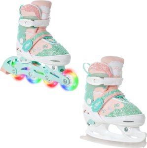 Rolki Raven Inlineskates Rolki Łyżwy figurowe 2w1 Regulowane RAVEN Mireia 34-37 Kółka LED 1