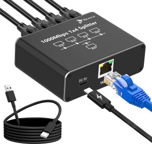 Reagle Reagle Adapter Rozdzielacz Switch Splitter LAN Ethernet RJ45 4xRJ45 1000M 1GB 1