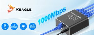 Reagle Reagle Adapter Rozdzielacz Switch Splitter LAN Ethernet RJ45 4xRJ45 1000M 1GB 5