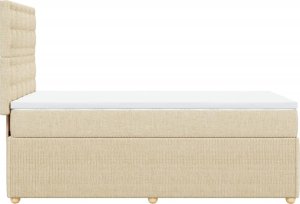 vidaXL vidaXL Łóżko kontynentalne z materacem, kremowe, tkanina, 90x200 cm 5