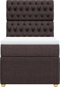 vidaXL vidaXL Łóżko kontynentalne z materacem, brązowe, tkanina, 90x200 cm 4