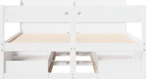 vidaXL vidaXL Rama łóżka bez materaca, biała, 140x200 cm, lite drewno sosnowe 4