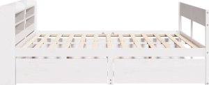 vidaXL vidaXL Rama łóżka bez materaca, biała, 140x200 cm, lite drewno sosnowe 7