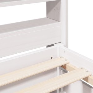 vidaXL vidaXL Rama łóżka bez materaca, biała, 140x200 cm, lite drewno sosnowe 9