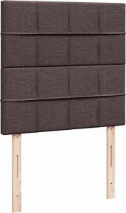 vidaXL vidaXL Łóżko kontynentalne z materacem, brązowe, tkanina, 90x200 cm 8