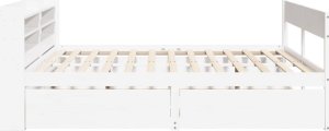 vidaXL vidaXL Rama łóżka bez materaca, biała, 180x200 cm, lite drewno sosnowe 7