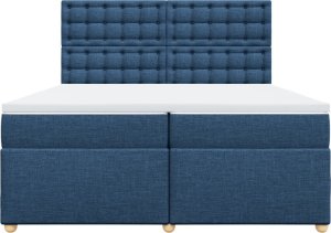 vidaXL vidaXL Łóżko kontynentalne z materacem, niebieskie, tkanina 200x200 cm 6