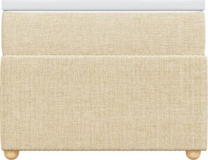 vidaXL Łóżko kontynentalne z materacem, kremowe, tkanina, 90x200 cm 4