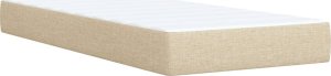 vidaXL vidaXL Łóżko kontynentalne z materacem, kremowe, tkanina, 90x200 cm 10