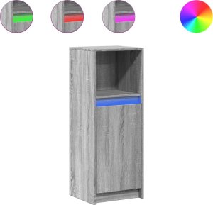 vidaXL vidaXL Szafka z LED, szary dąb sonoma, 38x34x100 cm 2