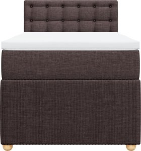 vidaXL vidaXL Łóżko kontynentalne z materacem, brązowe, tkanina, 90x200 cm 4