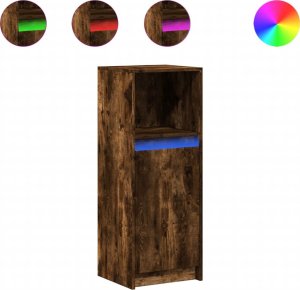 vidaXL Szafka z LED, przydymiony dąb, 38x34x100 cm 2