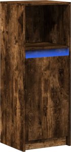 vidaXL Szafka z LED, przydymiony dąb, 38x34x100 cm 3