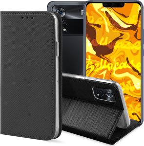 Hello Case ETUI Z KLAPKĄ DO XIAOMI POCO X4 PRO 5G CZARNE ZAMYKANE MAGNETYCZNE KABURA 1