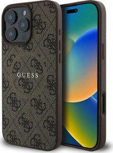 Guess Guess GUHMP16LG4GFRW iPhone 16 Pro 6.3" brązowy/brown hardcase 4G Ring Classic Logo MagSafe 1