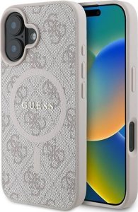 Guess Guess GUHMP16MG4GFRP iPhone 16 Plus 6.7" różowy/pink hardcase 4G Ring Classic Logo MagSafe 1