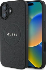 Guess Guess GUHMP16MPGHSMMK iPhone 16 Plus 6.7" czarny/black hardcase Grained Gold Ring MagSafe 1