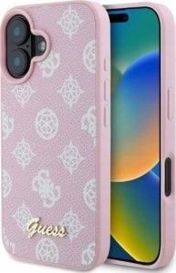 Guess Guess GUHMP16SPGPYSP iPhone 16 6.1" różowy/pink hardcase Peony Script MagSafe 1