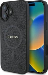 Guess Guess GUHMP16SG4GFRK iPhone 16 6.1" czarny/black hardcase 4G Ring Classic Logo MagSafe 1