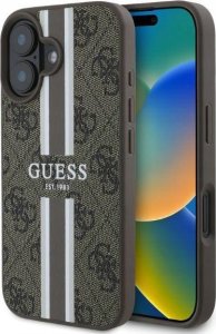 Guess Guess GUHMP16SP4RPSW iPhone 16 6.1" brązowy/brown hardcase 4G Printed Stripes MagSafe 1