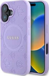 Guess Guess GUHMP16SPSAPSMEU iPhone 16 6.1" fioletowy/purple hardcase Saffiano Peony Classic Logo MagSafe 1