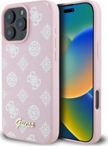 Guess Guess GUHMP16XPGPYSP iPhone 16 Pro Max 6.9" różowy/pink hardcase Peony Script MagSafe 1