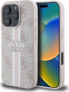 Guess Guess GUHMP16XP4RPSP iPhone 16 Pro Max 6.9" różowy/pink hardcase 4G Printed Stripes MagSafe 1