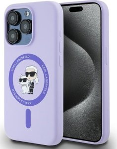 Karl Lagerfeld Karl Lagerfeld KLHMP15LSCMKCRHU iPhone 15 Pro 6.1" fioletowy/purple hardcase Silicone KC Heads Ring MagSafe 1