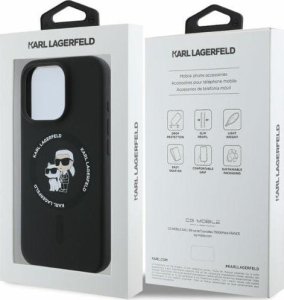 Karl Lagerfeld KLHMP16XSCMKCRHK iPhone 16 Pro Max 6.9" czarny hardcase Silicone KC Heads Ring MagSafe 5