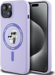 Karl Lagerfeld Karl Lagerfeld KLHMP15SSCMKCRHU iPhone 15 6.1" fioletowy/purple hardcase Silicone KC Heads Ring MagSafe 1