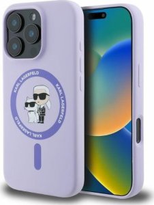 Karl Lagerfeld Karl Lagerfeld KLHMP16LSCMKCRHU iPhone 16 Pro 6.3" fioletowy/purple hardcase Silicone KC Heads Ring MagSafe 1