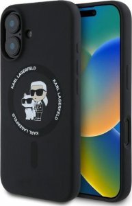 Karl Lagerfeld Karl Lagerfeld KLHMP16SSCMKCRHK iPhone 16 6.1" czarny/black hardcase Silicone KC Heads Ring MagSafe 1