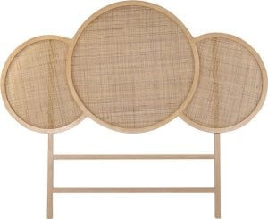 DKD Home Decor Zagłówek do łóżka DKD Home Decor Naturalny Rattan Drewno paulowni (160 x 3 x 130 cm) 1