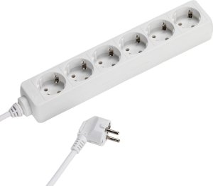 Kabel zasilający Vivanco Vivanco extension cord 6 sockets 1.4m, white (28258) 1
