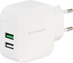 Kabel zasilający Vivanco Vivanco charger USB 2,4A/1A, white (37563) 1