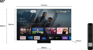 Telewizor TCL C84 Series 65C845 Telewizor 165,1 cm (65") 4K Ultra HD Smart TV Wi-Fi Czarny 2000 cd/m² 12