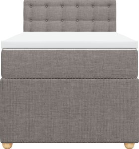 vidaXL vidaXL Łóżko kontynentalne z materacem, taupe, tkanina, 90x200 cm 6