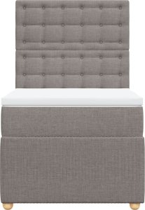 vidaXL vidaXL Łóżko kontynentalne z materacem, taupe, tkanina, 100x200 cm 6