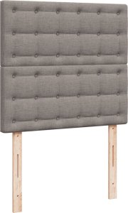 vidaXL vidaXL Łóżko kontynentalne z materacem, taupe, tkanina, 100x200 cm 8