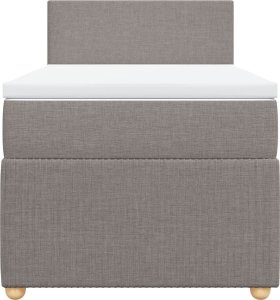 vidaXL vidaXL Łóżko kontynentalne z materacem, taupe, tkanina, 90x200 cm 6