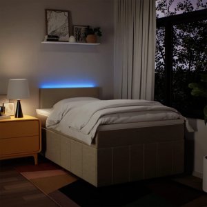 vidaXL vidaXL Łóżko kontynentalne z materacem, kremowe, tkanina, 120x200 cm 4