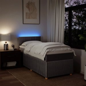 vidaXL vidaXL Łóżko kontynentalne z materacem, taupe, tkanina, 90x200 cm 5