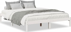 vidaXL vidaXL Dłuższe łóżko bez materaca, białe, 160x210 cm, drewno sosnowe 2