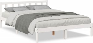 vidaXL Dłuższe łóżko bez materaca, białe, 140x210 cm, drewno sosnowe 2