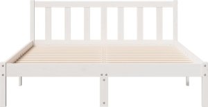 vidaXL Dłuższe łóżko bez materaca, białe, 140x210 cm, drewno sosnowe 4