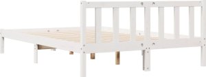 vidaXL Dłuższe łóżko bez materaca, białe, 140x210 cm, drewno sosnowe 6