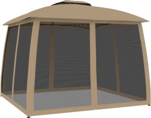 vidaXL vidaXL Altana z podwójnym dachem i siatką wokół, taupe, 2,93x2,93 m 2
