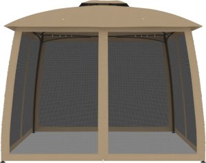 vidaXL vidaXL Altana z podwójnym dachem i siatką wokół, taupe, 2,93x2,93 m 3