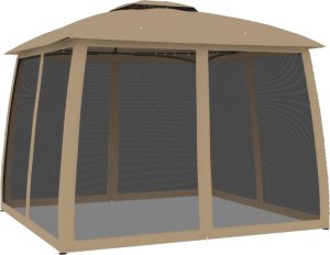 vidaXL vidaXL Altana z podwójnym dachem i siatką wokół, taupe, 2,93x2,93 m 5