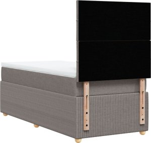 vidaXL Łóżko kontynentalne z materacem, taupe, tkanina, 90x200 cm 6